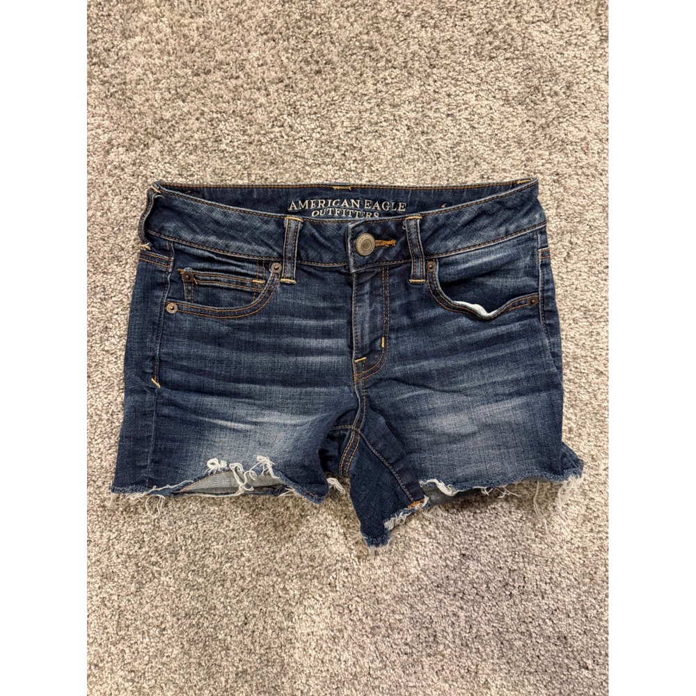 American Eagle Outfitters Shorts Womens 2 Shortie Denim Distressed Frayed Hem